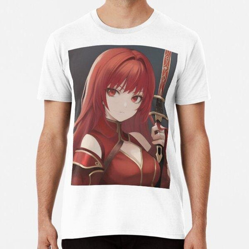 Remera Anime Red Hair Red Eyes Chica Con Espada Portrait ALG