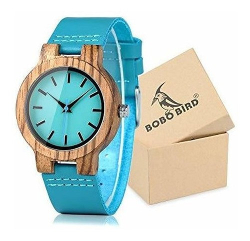 Bobo Pajaro Reloj De Madera De Bambu Para Mujer Con Correa D