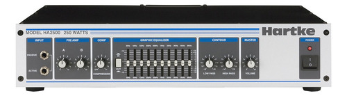 Amplificador Cabezal De Bajo Hartke System Ha2500 250 Watts Color Negro