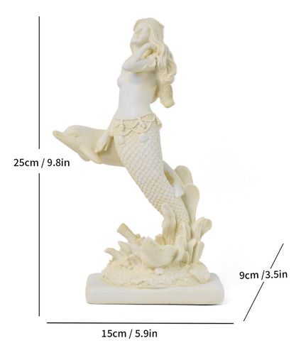 Smermaid Statue Resin Figurine Mapeop Ornament Escultura