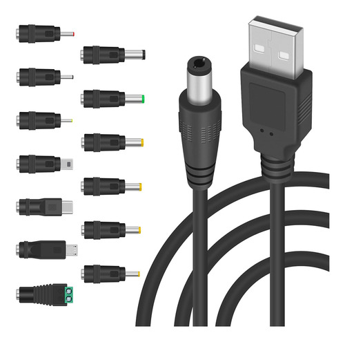 Cable De Carga Jack De 5 V Dc 5.5 2.1 Mm, Cable De Alimentac