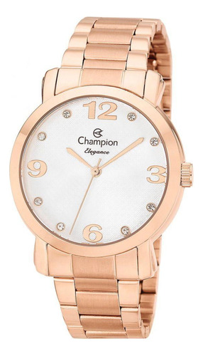 Relógio Champion Feminino Elegance Cn26279z Rosé Fundo