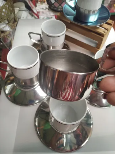 Juego 6 Tazas Acero Inoxidable