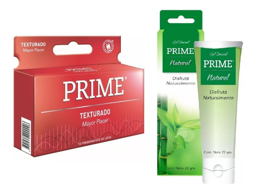 Combo Prime Texturado X12 + Prime Gel Lubricante Natural 22g