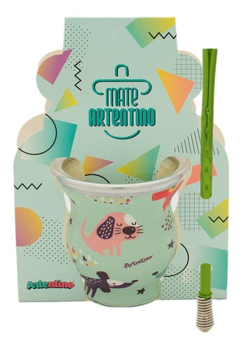 Imagen 1 de 2 de Mate Bombilla Set Regalo Original Mujer Hombre Artentino