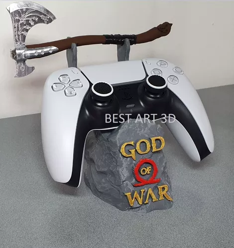 Suporte para Controles de PS4 e PS5 - Personalizado God of War Cinza