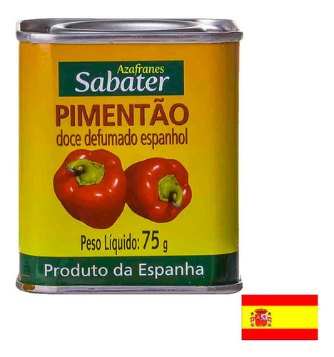 Páprica Pimentão Espanhol Doce Defumado Sabater 75g