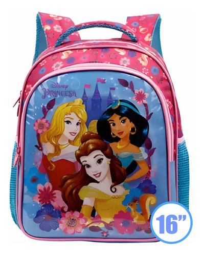 Mochila De Costas Escolar Disney Princesas 16 Grande Xeryus