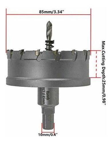Mecha Copa De Carburo De Tungsteno P/ Acero Inoxidable 85mm