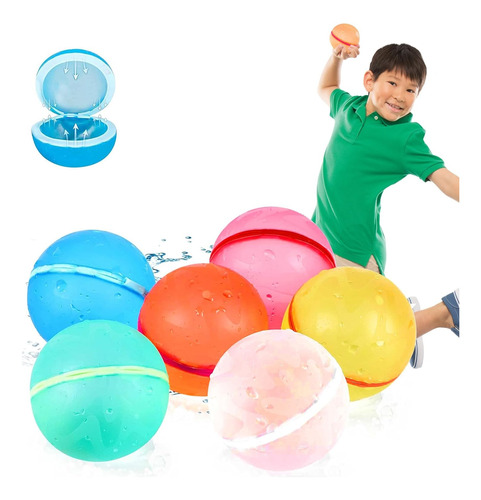 Set X6 Bombas Bombitas Agua Reutilizables Niño Juego Piscina