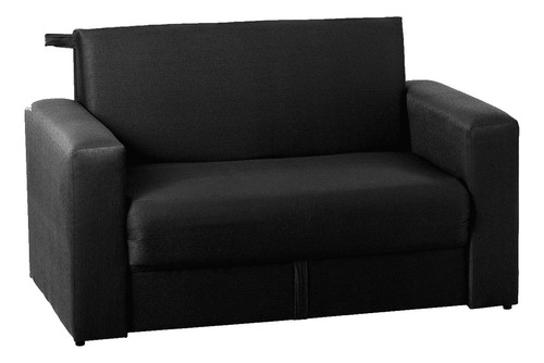 Sofá Cama Bucanero Aimaretti De 2 Cuerpos Ecocuero Negro Diseño De La Tela Liso