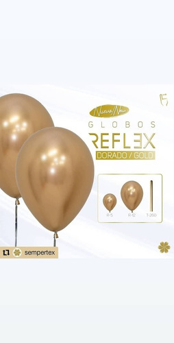 Globos Reflex R12 Dorado X 50 Globos Marca Sempertex