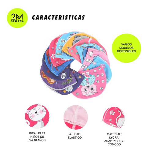 Imagen 2 de 6 de Gorro Natacion De Lycra Pileta Niños Y Adolescentes