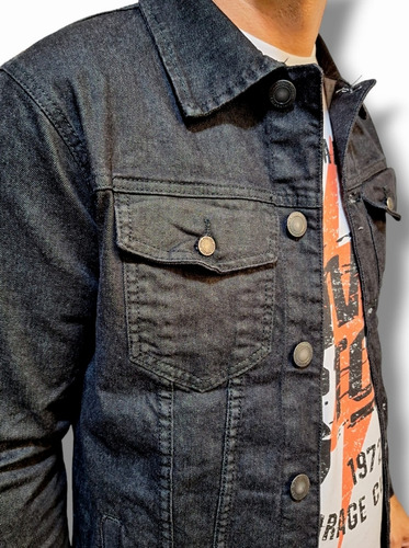 Campera Warlock Kurt Hombre Jean 4 Bolsillos