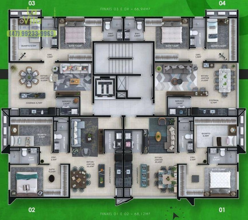 Imagem 10 de 11 de Apartamento 02 Dormitórios Próximo A Furb Para Venda - Ap1235