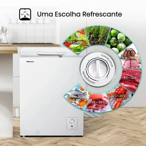 Freezer Horizontal Hisense Branco Change 142L FC185NW2A 220V