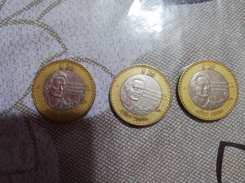 3 Moneda 20 Pesos Octavio Paz Año 2000