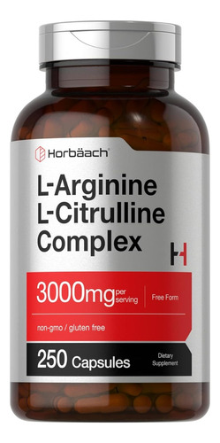 L-arginina Con L-citrulina Complejo 3000mg Horbaach 250 Caps