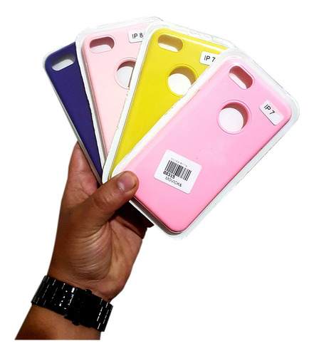 Estuche Silicone Case Para iPhone 7/8 Gamuza Logo Lujo