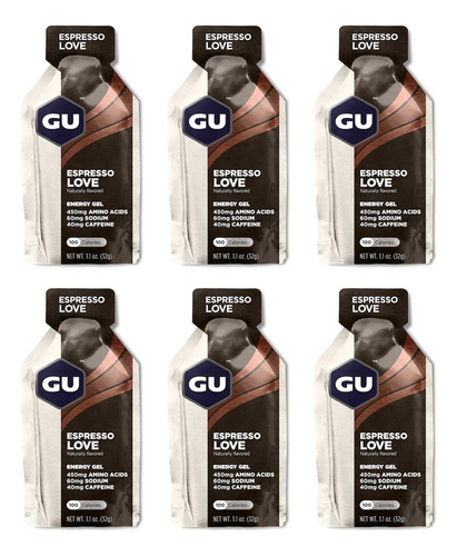 Gel Deportivo Gu Espresso Love 32gr Pack X 6 - Wake Up Bikes