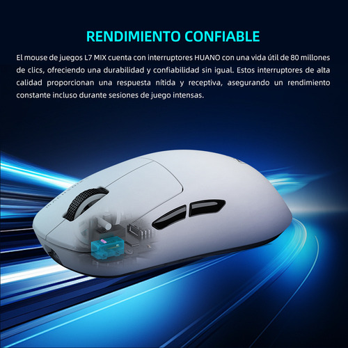 Ratón Gamer Machenike L7mix Paw3395 26000 Dpi Trimodal