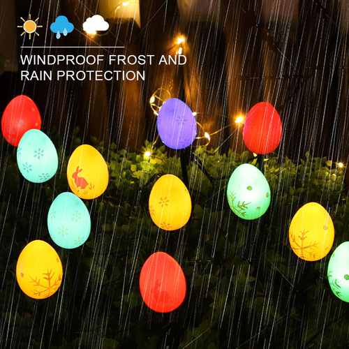 Luces Decorativas Solares Con Forma De Huevo De Pascua, 20 L