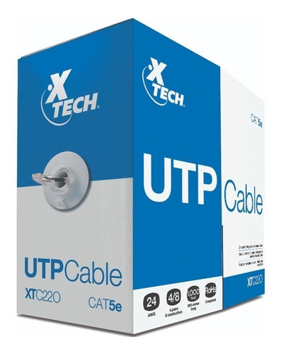 Cable Xtech Xtc-220 Utp Cat5e 305m Gris Interiores