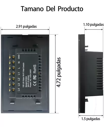 Interruptor de pared inteligente encendido y apagado vía WIFI, 2 Pieza —  LámparaYa MX