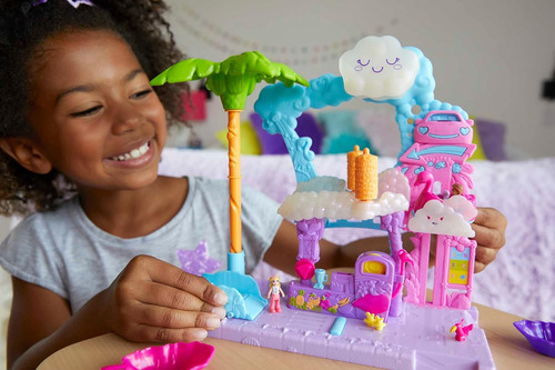 Polly Pocket Juego De 2 Micro Muñecas Con Coche De Juguete,