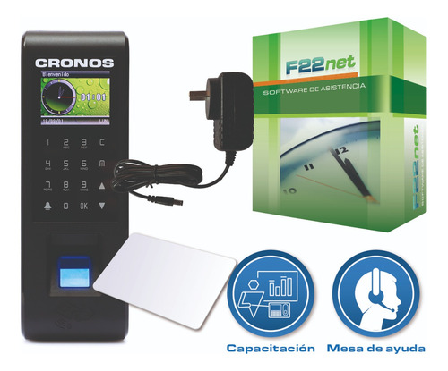 Reloj Cronos Kit3 Fichar Huella Control Horario Accesos Soft