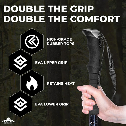 Cascade Mountain Tech Bastones De Trekking Ligeros De Alu...