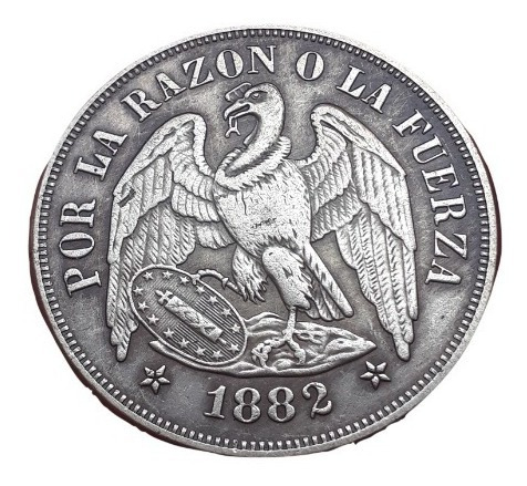 Moneda Conmemorativa Valor Histórico Peso Aguila 1883 Chile