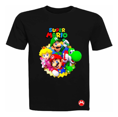 Poleras Mario Bross, La Película  M/corta, 100% Algodón 