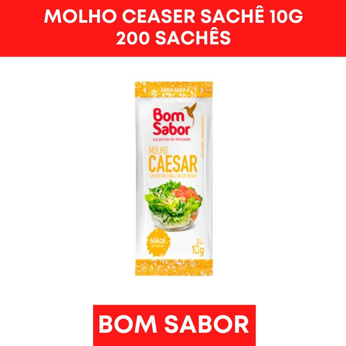 Molho Salada Bom Sabor Caesar 10g Caixa Com 200 Sachês