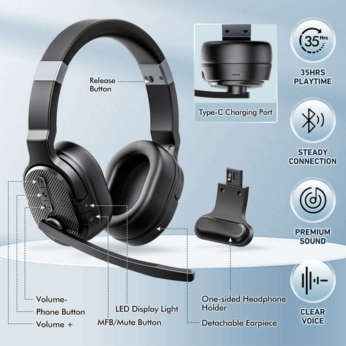 Auriculares Bluetooth Cosmusis Trucker Wireless 40 H De Tiem