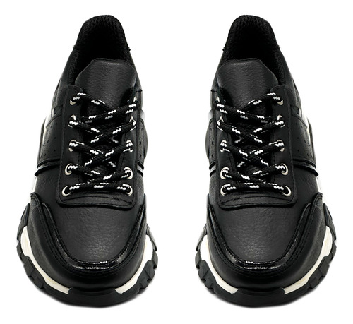 Zapatilla Cuero Casual Urbana Vestir Mujer