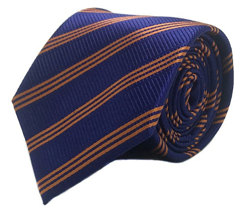 Corbata Seda Diseño Rayas Azulino 8cm 977