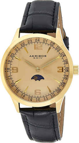 Reloj Akribos Xxiv Para Hombres 40mm, Pulsera De Piel De Bec