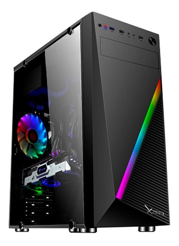 Gabinete Xzeal Xz100 Con Ventana Led Rgb Mid Tower Atx /v