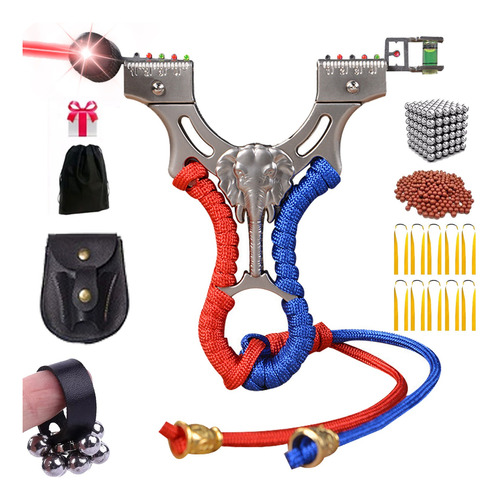 Resortera Tirachinas Slingshot Profesional Caza Metal + Mira