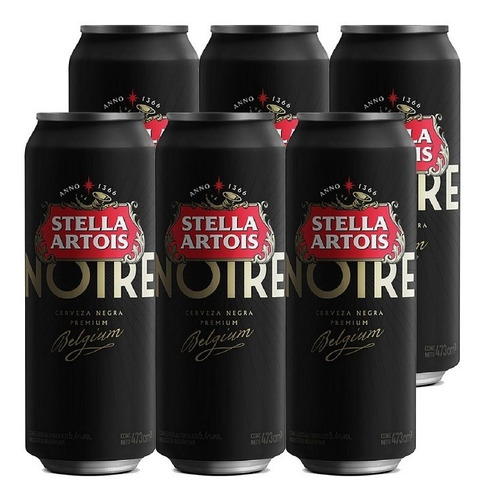 Imagen 1 de 10 de Stella Artois Noire . Cerveza . 473ml X 6 - Tomate Algo® -