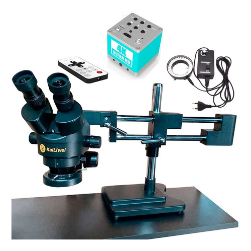 Microscopio Trinocular Balanceado + Camara 2k Hdmi +aro Led 