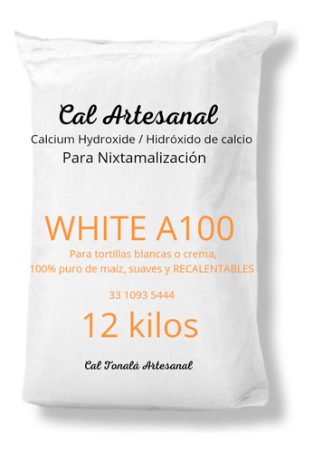 Organical A-100 /cal Grado Alimenticio Para Tortillas