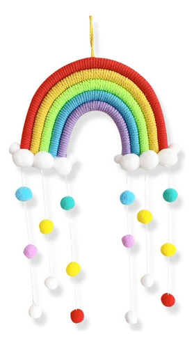 Decoracion Colgante Arco Iris Tapiz Macrame Para Colgar Bola