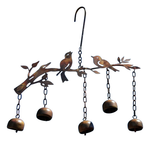 Dec De Jardim Decorativo Bird And Bell Wind Chime Em Ferro F