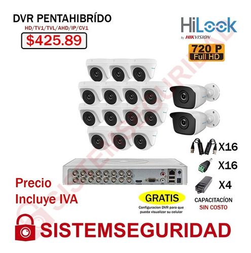 Imagen 10 de 10 de Kit 2 6 8 16 Camaras Seguridad Cctv Hd 720p 1080p Hilook