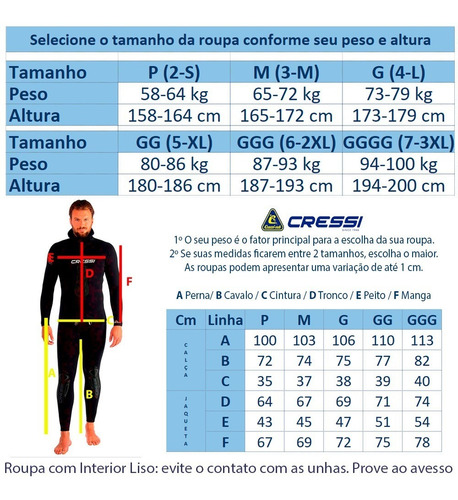 Roupa De Neoprene Para Mergulho Cressi Apnea 3.5