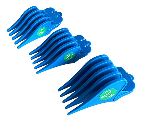 X 3 Unids / Set Peines De Límite De Cortapelos De Azul
