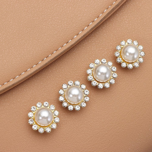 Botones De Diamantes De Imitación, Botón De Perlas, Horquill