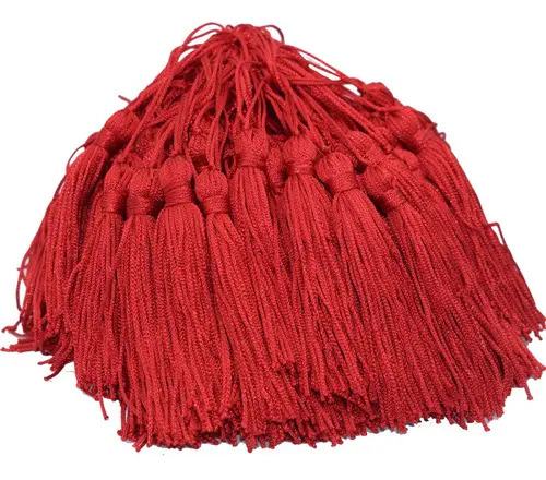 Franjas De Seda Pingentes Tassel Branca 25 Unidades Cor Vermelho